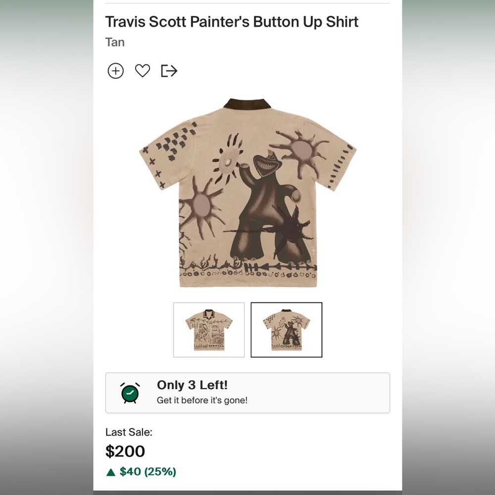 Travis Scott Cactus Jack Tan Painter Button Up Shirt